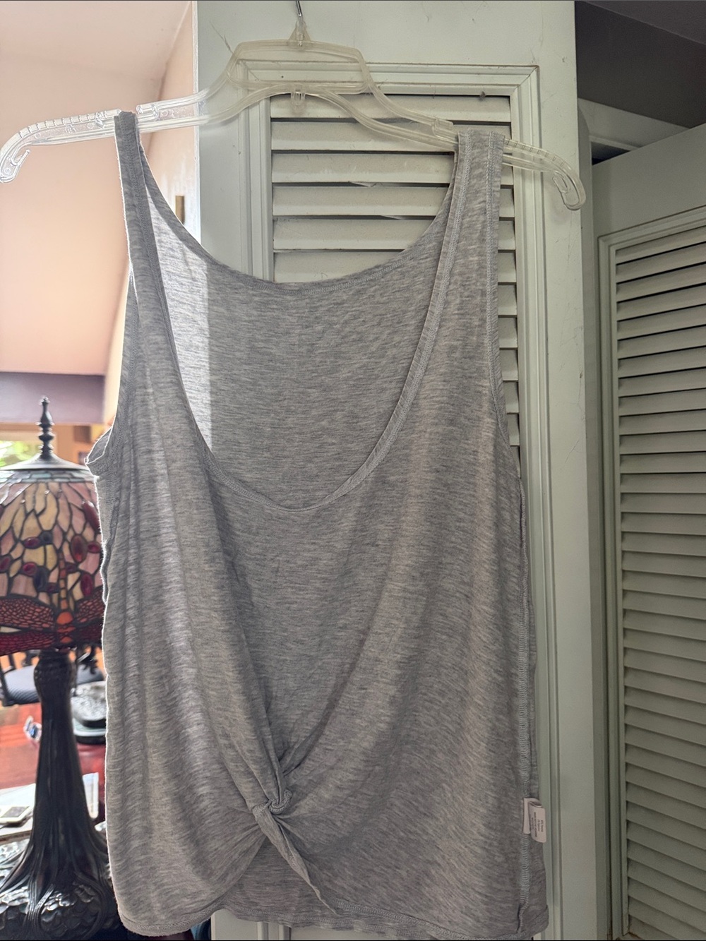 Zyia Women's Gray Twist-Front Tank Top
